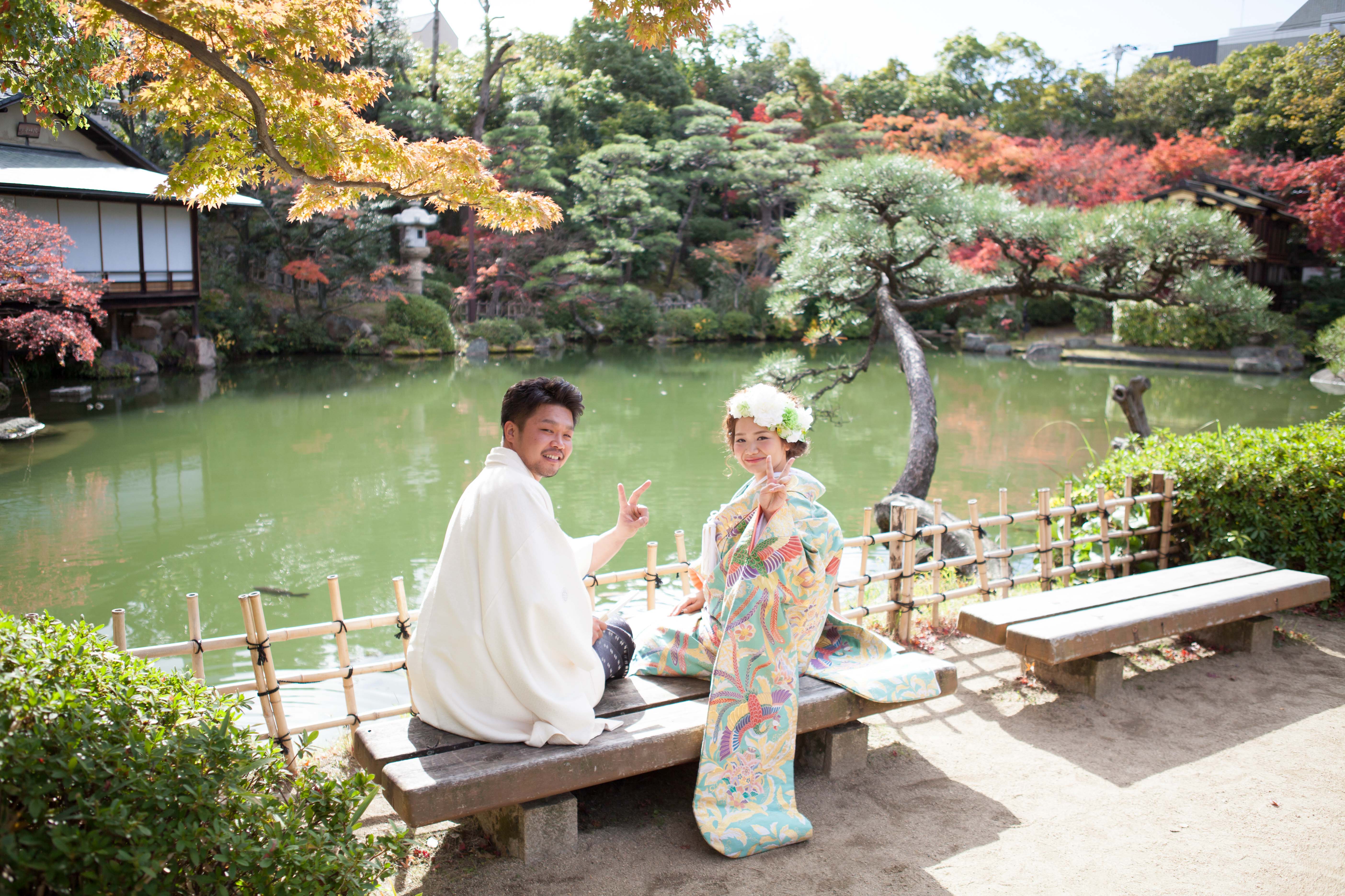 結婚式,前撮り,相楽園,神戸,スタジオゴールド