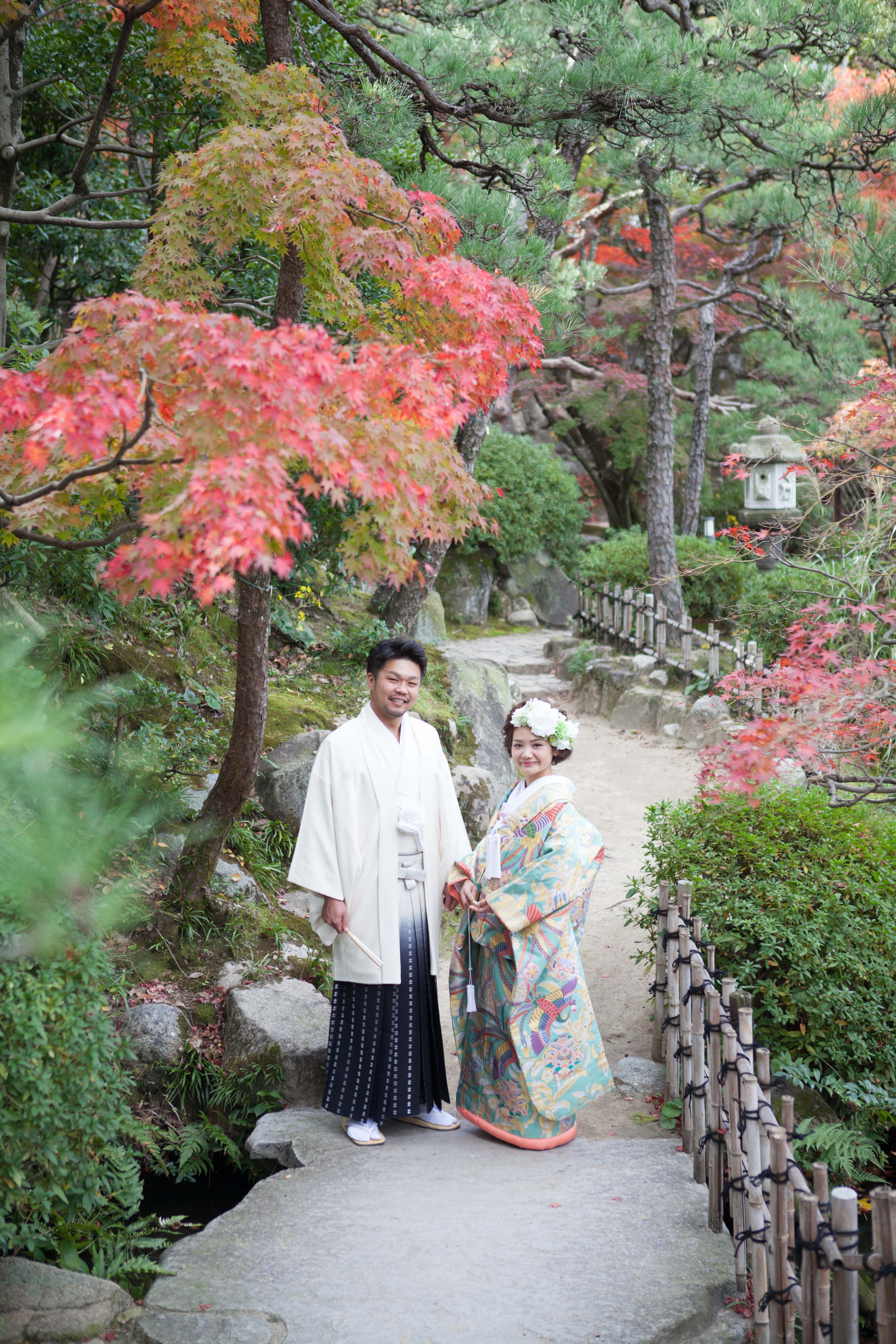 結婚式,前撮り,相楽園,神戸,スタジオゴールド