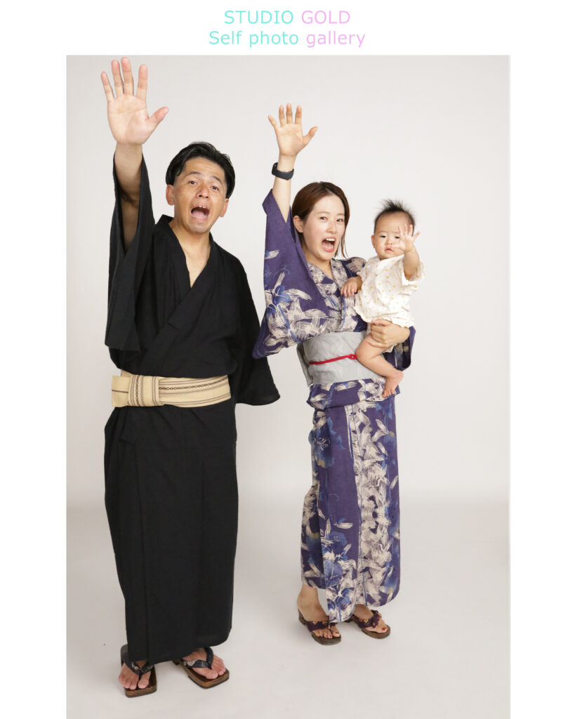 浴衣フォト セルフ写真館 家族写真 記念写真 ファミリーフォト フォトスタジオ 写真館 内絵里 金本絵里 カメラマン フォトグラファー 神戸 大阪