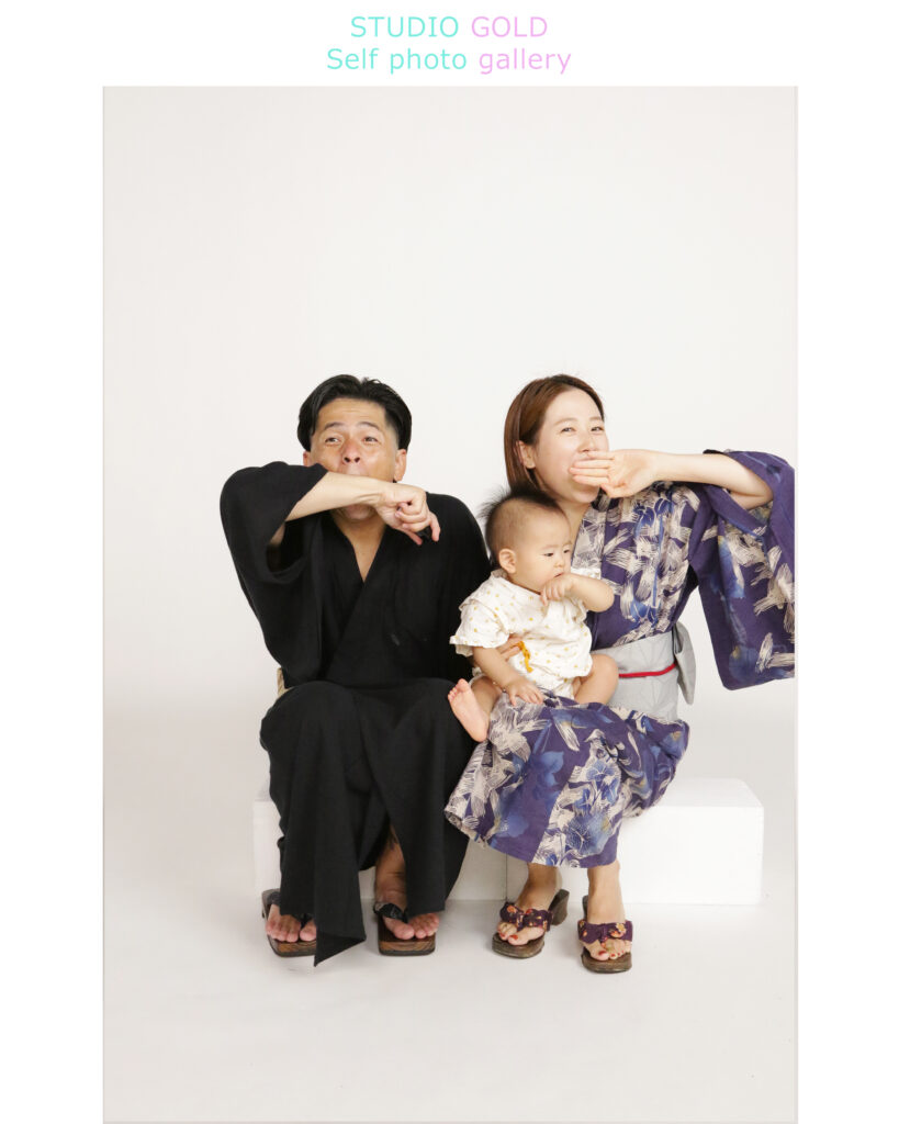 浴衣フォト セルフ写真館 家族写真 記念写真 ファミリーフォト フォトスタジオ 写真館 内絵里 金本絵里 カメラマン フォトグラファー 神戸 大阪