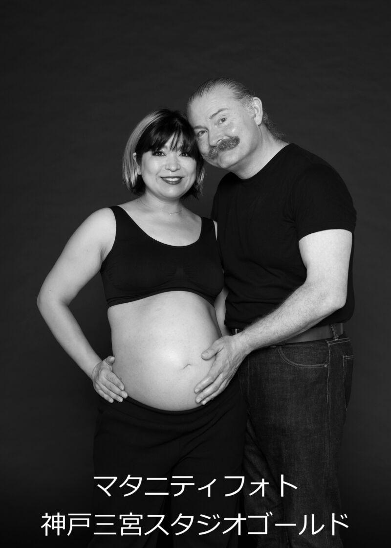 神戸 マタニティフォト 女性カメラマン 母と子の上田病院 春日野道駅　カメラマン スタジオ 神戸 内絵里 金本義隆 写真屋 スタジオゴールド