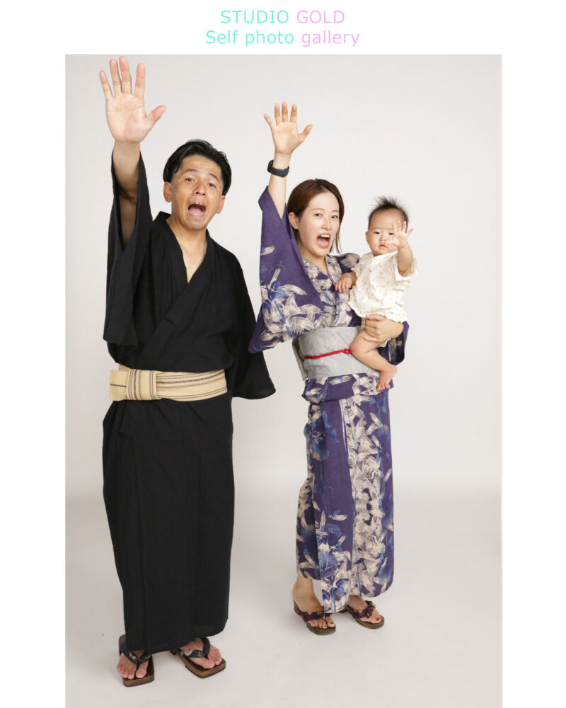 浴衣フォト セルフ写真館 家族写真 記念写真 ファミリーフォト フォトスタジオ 写真館 内絵里 金本絵里 カメラマン フォトグラファー 神戸 大阪